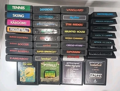 Huge LOT of 35 ATARI 2600 Games Bundle ~ Spider-Man PITFALL Vanguard Superman ++ - Image 1 of 4