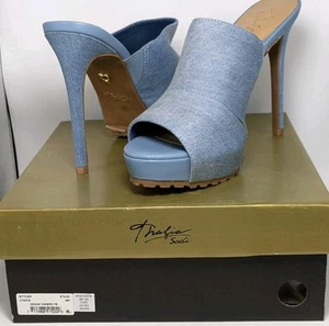 NIB Thalia Sodi Womens Cindie Blue Denim Ombre Slip On Mule Sandals Shoes Sz 8 - Picture 1 of 6