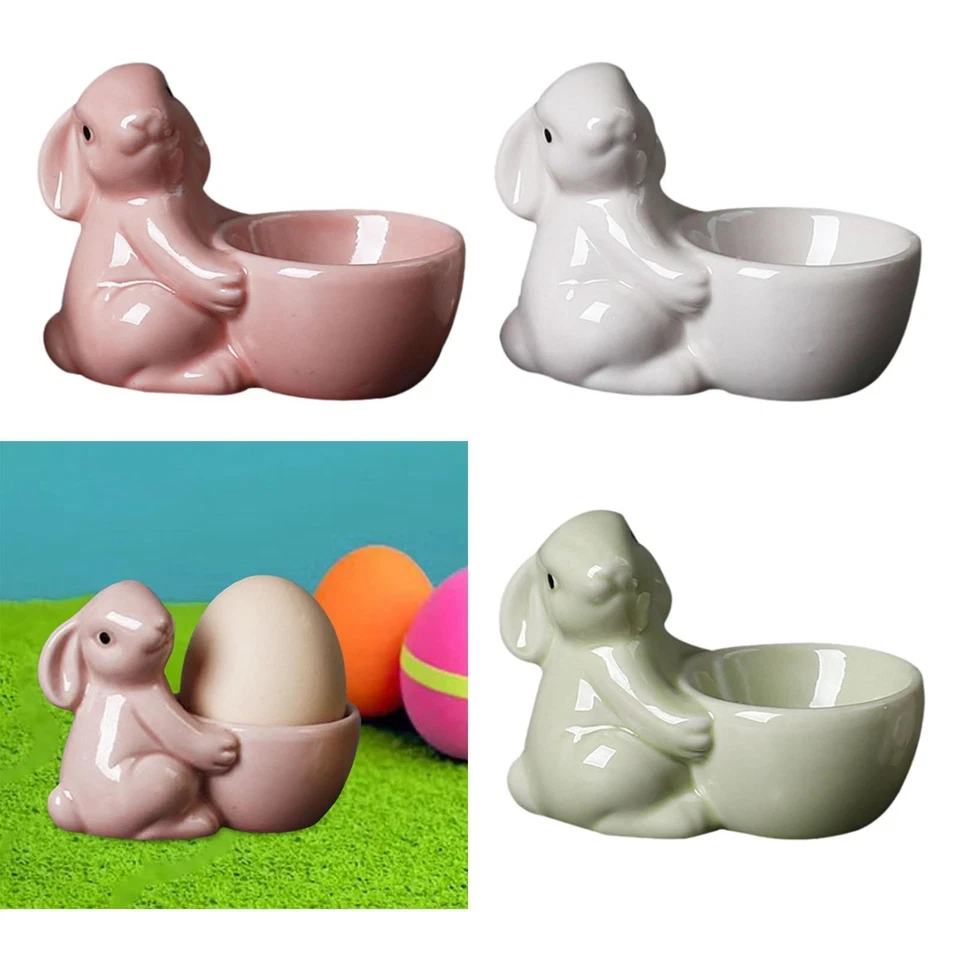 Ceramic Rabbit Egg Cup Dinnerware Tabletop Display Egg Tray for Dinner - Image 1 of 1