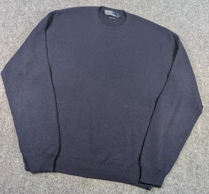 Polo Ralph Lauren 100% Cashmere Sweater Mens 2XL Navy Blue Crewneck - Picture 1 of 8