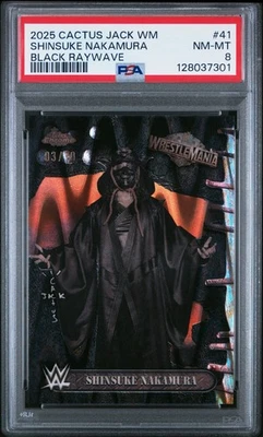2025 Cactus Jack x WrestleMania Shinsuke Nakamura #41 Black RayWave /10 PSA 8 - Image 1 of 2