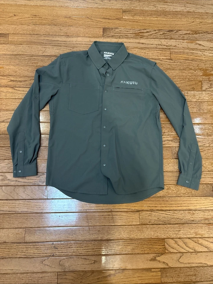 Kuiu Mesa Shirt Snap Long Sleeve Hunting Vented Outdoor Fishing Gray Men Medium - Image 1 of 4