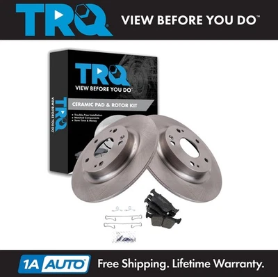 TRQ Rear Brake Pad & Rotor Kit Brake Rotor For 2017-2020 Honda Civic - Image 1 of 4