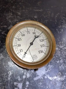 Antique BRASS Gauge 150# U.S GAUGE CO Steampunk Industrial Steam Locomotive  - Picture 1 of 11