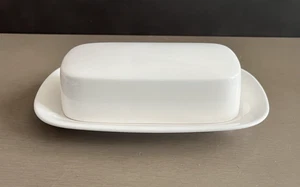 Mikasa Dover White Galleria White Butter Dish & Lid FX900 - Picture 1 of 6