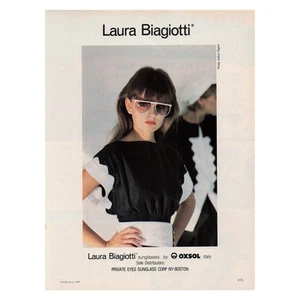 Laura Biagiotti Sunglasses Private Eyes 80s Vintage Magazine Print Ad 1983 - Picture 1 of 1