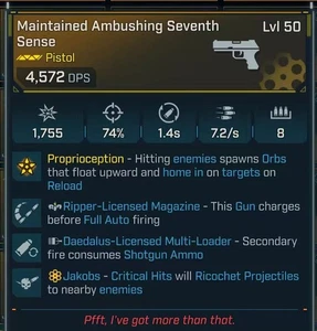 🍭Borderlands 4✅Maintained Ambushing Seventh Sense 2 - Pistol - Guns/Weapons - Bild 1 von 1