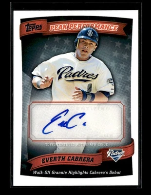 2010 Topps #PPA-EC Everth Cabrera Peak Performance Autographs - Image 1 of 2
