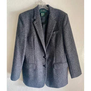 Lauren Ralph Lauren Fischgrätmuster Blazer grau Wollmischung Jacke Größe 12 gebraucht, in einwandfreiem Zustand - Bild 1 von 6