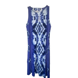 Soma Dress Women Size S Blue Multicolored Scoop Neck Sleeveless Halter w/ Pocket - Picture 1 of 4