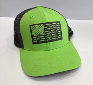 Columbia Sports Hat Fishing Flag Grey Electric Green PFG Size S/M NEW - Picture 1 of 11