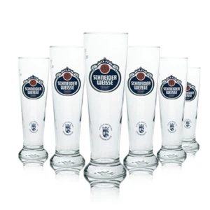 6x Schneider Weisse Bier Glas 0,5l Weißbier Sahm Gläser Weizen Brauerei Bayern - Bild 1 von 3