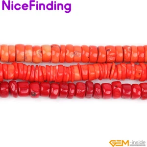 Columna Freeform Piedra Coral Rojo Cuentas Sueltas Sueltas Para Hacer Joyas Hilo 15" - Imagen 1 de 40