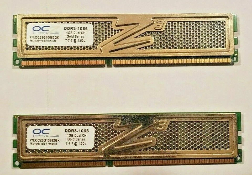 OCZ Gold 2GB (2 x 1GB) 240-Pin DDR3 SDRAM DDR3 1066 (PC3 8500) Desktop Memory - Image 1 of 2