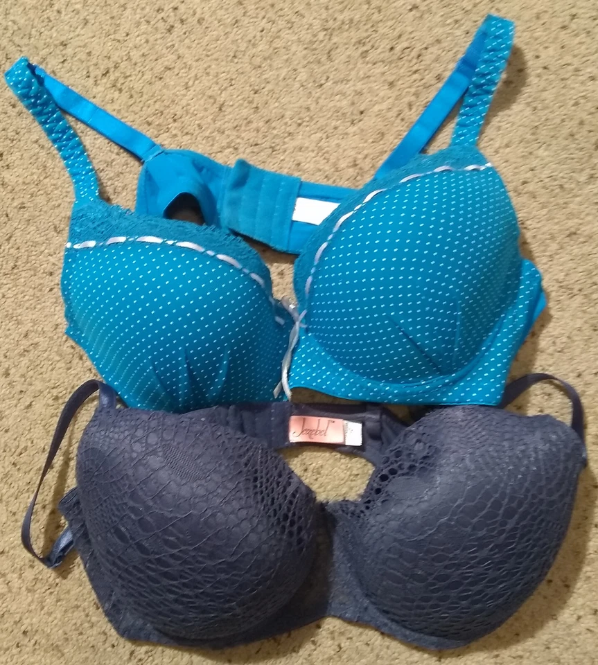 Coobie & Jezabel LOTE de 2 DOS SUJETADORES Sujetador Talla 38C PUSH-UP Sin Alambre BONITO Foto 1 de 4