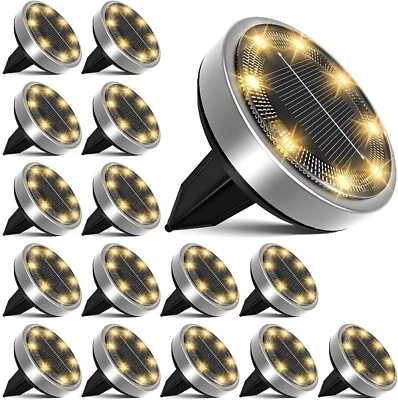 Solar Bodenleuchten LED für Außen Garten Wege 16 Stück Außenleuchte Strahler B57 - Bild 1 von 4