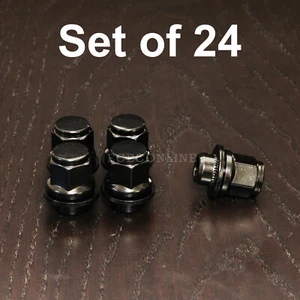 (24) Mag Style Black Lug Nuts - 12x1.5 Threads - for many 6 Lug Toyota & Lexus - Picture 1 of 3
