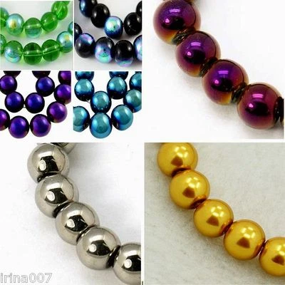 1-2 Stränge  GLAS PERLEN SILBER - GOLD - METALLIC - AB  ELEKTRO BESCHICHTET /261 - Bild 1 von 2