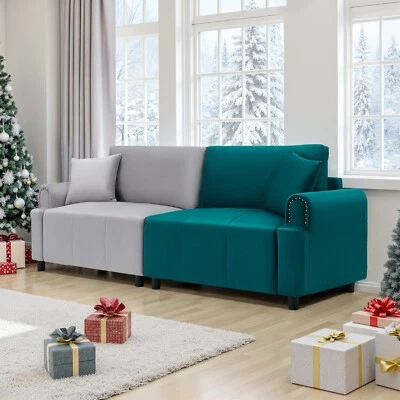 Juego de muebles de salón tapizados sofá sofá sofá sofá sofá sofá 87" de gran tamaño Foto 1 de 4