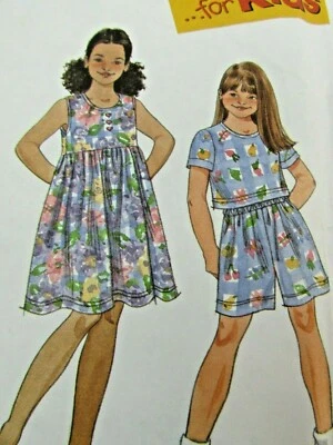 Vintage Girls Jumper Dress Top Shorts Pattern Simplicity 8042 31732 1990s UNCUT - Image 1 of 3