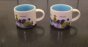 2 Mini Starbucks Oregon 2 Oz Ceramic Mug You Are Here Collection 2016 (B1-B7) - Picture 1 of 4