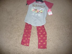 NEW NWT Real Love girls size 5/6 pretty cat Perfect pant set outfit - Picture 1 of 2
