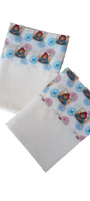  Hecho a mano crema polialgodón pequeña plana cuna/sábana MB - borde superior Paddington.  Foto 1 de 4