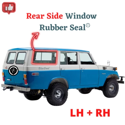 Par Toyota Land Cruiser FJ55 (1968-1980) Ventana Lateral Trasera Cristal Sello Goma Foto 1 de 4