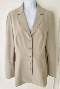 W Worth NY Women's Sz 8 Khaki Tan Jacket Chic Button Up Packable Stretch Fabric - Picture 1 of 9