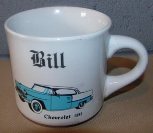 VINTAGE Papel Bill Name Chevrolet 1955 Car  Coffee Mug Cup Japan - Bild 1 von 4
