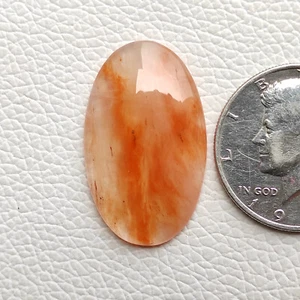 Orange aventurine cabochon oval shape aventurine stone for wire wrapp R11299 AU - Picture 1 of 5