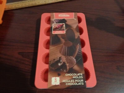 3 Pack Trudeau Silicone Chocolate  Molds: Make 45 Peanut Butter Cups NEW - Image 1 of 4