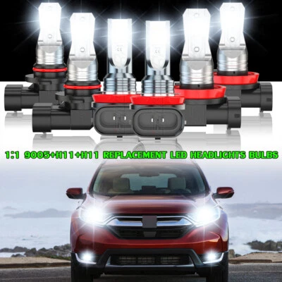 6 peças para MAZDA 3 2010-2013 6000K LED farol alto baixo + combo de lâmpadas de faróis de neblina - Imagem 1 de 4