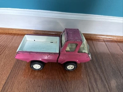 "Camioneta pickup Tonka vintage de los años 70 y 80 rosa de acero prensado metal 9""" Foto 1 de 2