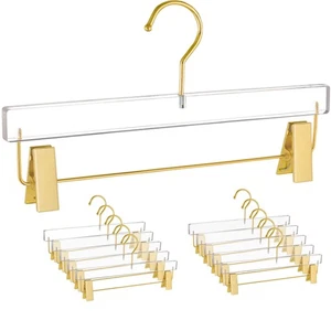 Besser 10 Pack Gold Acrylic Hangers,Clear Hanger with Gold Hook,Luxurious Ski... - Foto 1 di 7