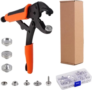 Heavy Duty Snap Fastener Tool Set, Adjustable Snap Button Kit Includes 40 Sets 1 - Picture 1 of 12