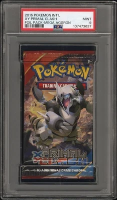 2015 POKEMON XY PRIMAL CLASH FOIL PACK MEGA AGGRON PSA 9 Mint 107473637 - Image 1 of 2