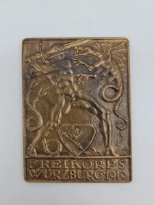 Bronze Plakette Freikorps Würzburg 1919 - Bild 1 von 5