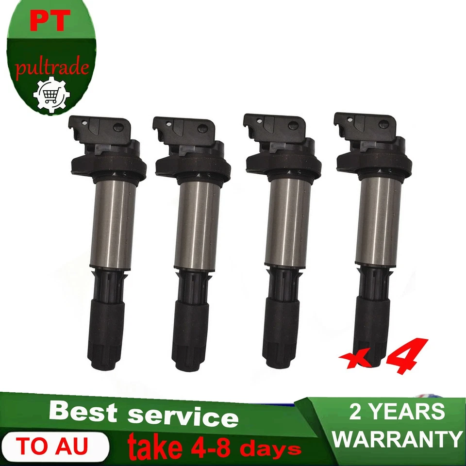 4 Pcs Ignition Coils For BMW E46 E87 E88 E90 120i 316i 320i X3 X5 12131712219 OE - Image 1 of 4