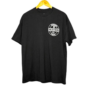 Camiseta de manga corta Heathen Genuine Parts negra con estampado gráfico XL para hombre - Imagen 1 de 9