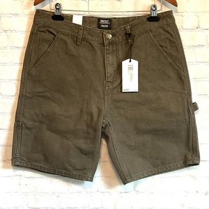 Pantalones Cortos de Carpintero WeSC Primavera Lona Adulto Talla 30 Look Barro Marrón Denim Nuevos con Etiquetas - Imagen 1 de 11