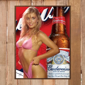 Vintage Retro Style Budwiser King of Beers Poster  18x24 sexy girl art decor 80s - Picture 1 of 4