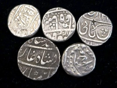  Lot Of 5 India Silver Rupee - Princely States  - Image 1 of 2