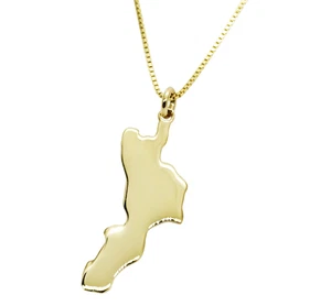 Collana Regalo Uomo Donna Regione Calabria Argento 925 Placcato Oro 18kt - Picture 1 of 4