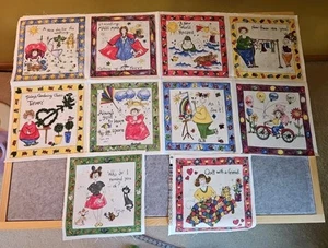 Vtg Ten Women of the Year Quilt Fabric Mom Quilt With A Friend 8" Square Panels  - Picture 1 of 9