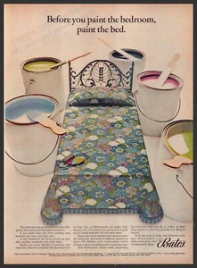 Bates Flowerpatch Linens 1960s Print Advertisement 1969 Bed Comforter Bedspread - Picture 1 of 1