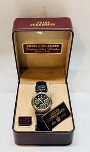 Vintage Jules Jorgensen Watch New In Box 7278B W/ Leather Band - Picture 1 of 9