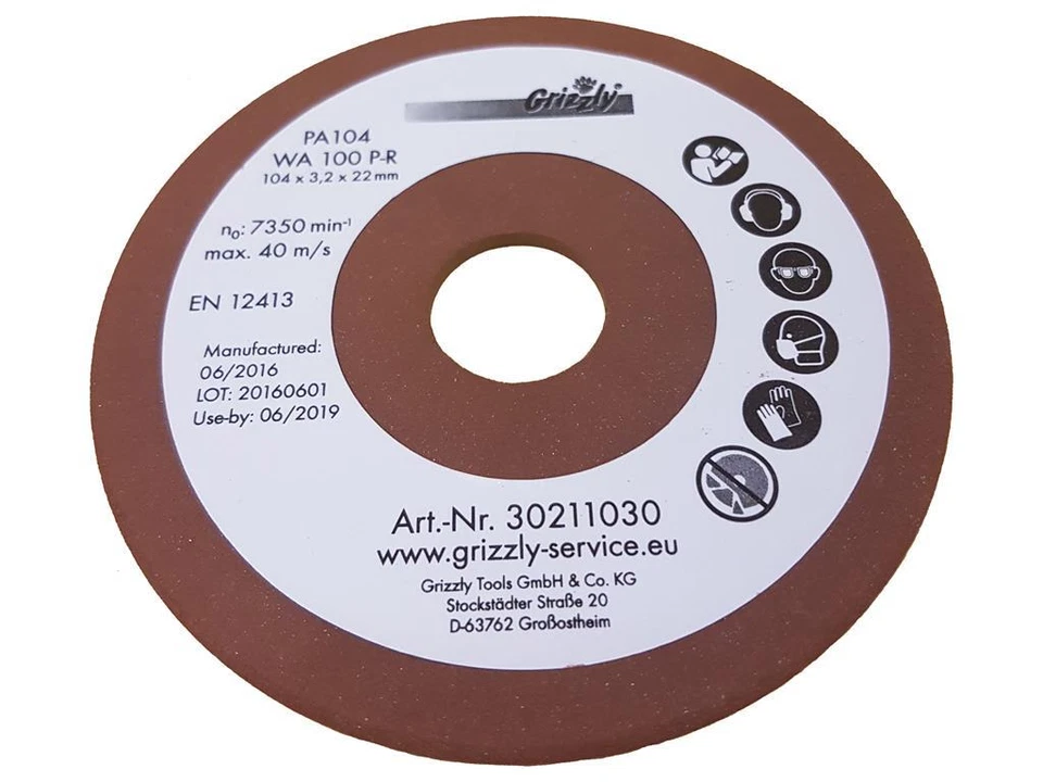 GRIZZLY TOOLS Disco abrasivo affilacatene per sega 104 mm x 22,3 mm x 3,2 mm
