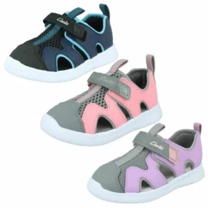 Bambini Clarks Casual Punta Chiusa Sandali Estivi Ath Surf T - Foto 1 di 28