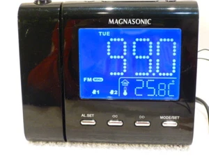 Magnasonic Bluetooth Speaker Alarm Clock Radio - Dual USB, Time Projection - Picture 1 of 11
